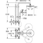 BauClassic 210 Shower System 210 w/thermostat